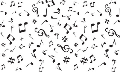 abstract music notes seamless background, music background
