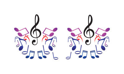 colorful music note background vector, music background vector
