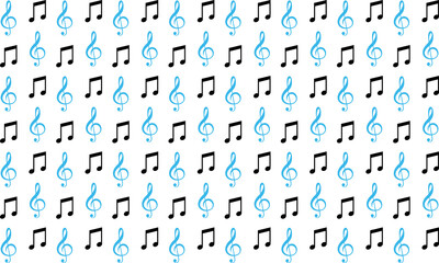 Abstract Music Notes Pattern Background Vector Illustration, Music Background Vector - obrazy, fototapety, plakaty