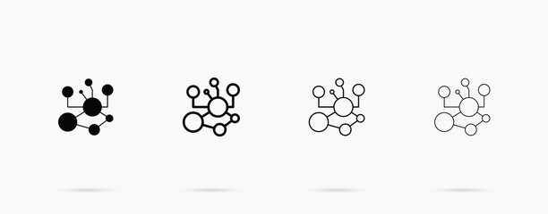 Geometric icon of connection. Blockchain vector