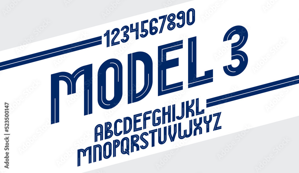 Poster abstract geometric original font vector typeset, logo creation alphabet minimal tech linear geometry