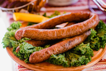 sausages with vegetables