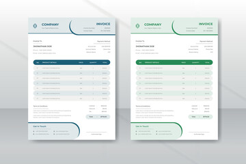 Simple modern business invoice template design