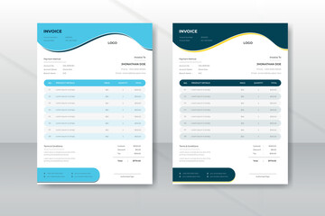 Simple modern business invoice template design