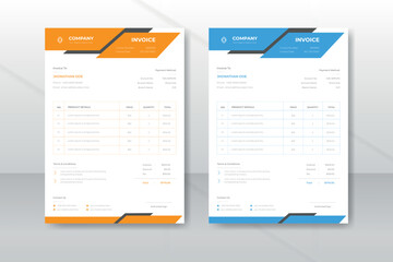 Creative modern business invoice template design