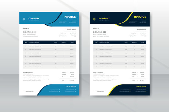 Simple Modern Business Invoice Template Design