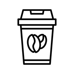 Coffee cup icon black outline vector