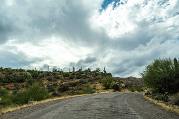 A long way down the road going to Tonto National Forest, Arizona