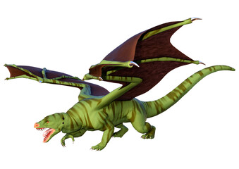 Fototapeta premium 3D Rendering Fairy Tale Dragon on White