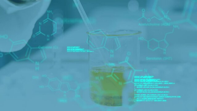 Animation of data processing over doctor with beaker