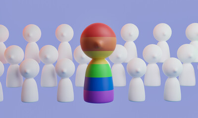 Group of people following a lgbt community leader