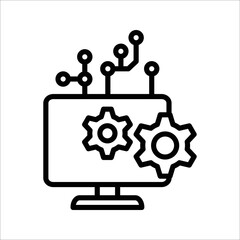 technology icon black outline vector