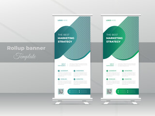Creative modern professional corporate business roll up banner design or pull up banner template