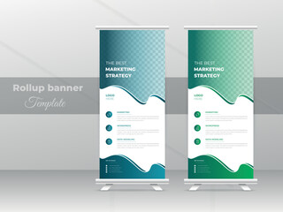 Creative modern professional corporate business roll up banner template design or pull up banner