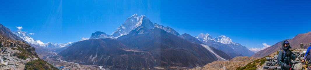 Dingboche village and mount Lhotse - trek to Everest base camp - Nepal Himalayas mountains