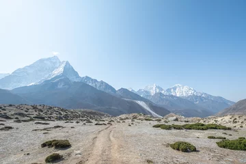 Acrylglas douchewanden met foto Makalu view from Kala Patthar of himalayas mountains with beautiful clouds on sky and Khumbu Glacier, way to Mt Everest base camp, Khumbu valley, Sagarmatha national park, Nepal.