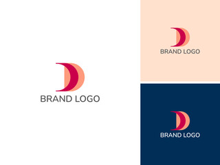 ILLUSTRATION LETTER D WITH CIRCLE GRADIENT COLOR MODERN LOGO ICON DESIGN VECTOR