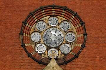 Rosette above the main entrance to the renaissance church of the Annunciation of the Blessed Virgin Mary in Inowrocław.