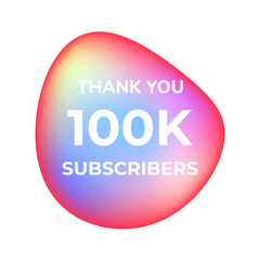 THANK YOU 100K SUSCRIBERS CELEBRATION TEMPLATE DESIGN  VECTOR GOOD FOR SOCIAL MEDIA, CARD , POSTER
