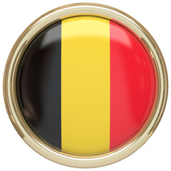 Fototapeta premium Badge with the Belgian flag isolated on transparent background