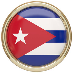 Badge with the Cuban flag isolated on transparent background