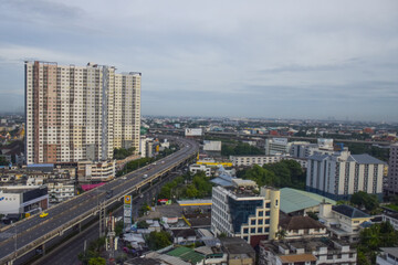 Fototapeta na wymiar View of skyscrapers in Bangkok, Thailand in the morning