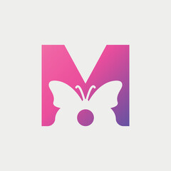 Butterfly Shaped Logo Design Consisting of Letter M