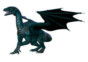 Fototapeta premium 3D Rendering Fairy Tale Dragon on White