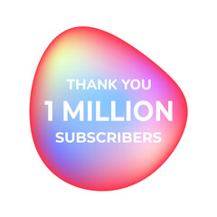 THANK YOU 1 MILLION SUSCRIBERS CELEBRATION TEMPLATE DESIGN  VECTOR GOOD FOR SOCIAL MEDIA, CARD , POSTER