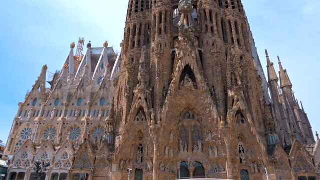 The Sagrada Familia Basilica Cathedral in Barcelona, Spain