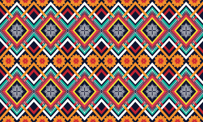 Geometric ethnic flower pattern for background,fabric,wrapping,clothing,wallpaper,Batik,carpet,embroidery style.