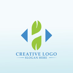 modern logo for an eco friendly digital finance firm letter H