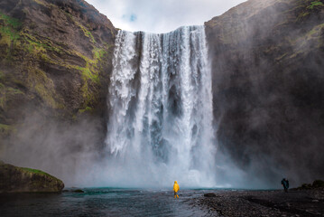 Amazing beautiful Skogafoss waterfall. Iceland