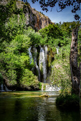 Croatia, hidden waterfalls and spring in the forest, mountains