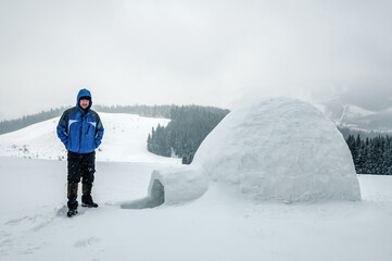 Tourist who lives in real snow igloo