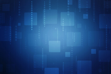 Binary Code Background, Digital Abstract technology background, flowing number one and zero text in binary code format in technology background. Internet Big data Concept