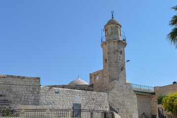 Obraz premium From here Jesus ascended to heaven - the Chapel of Ascension (mosque) Mount of Olives, Jerusalem 