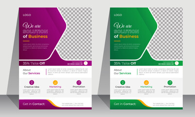 Corporate modern Business flyer design template. Geometric shape business flyer design layout, business poster design and leaflets.
