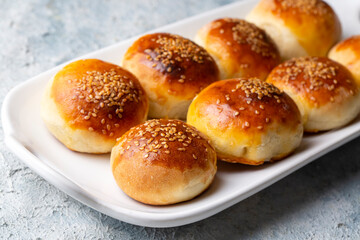 Traditional delicious handmade Turkish pastry cheese pastry (Tur, pogaca)