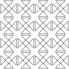 Seamless pattern with geometric ornament on white.