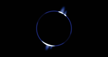 Image of glowing blue circle over black background