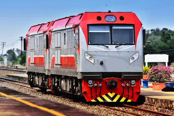 Obraz premium Diesel locomotives on the railway