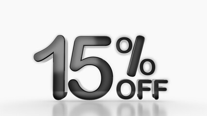 15 percent Off on white background, 3d mega sale 15% offer
