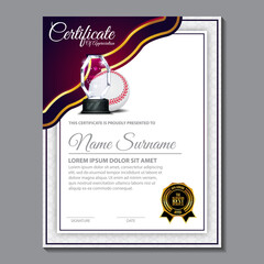 Modern elegant gradation and gold color diploma certificate template