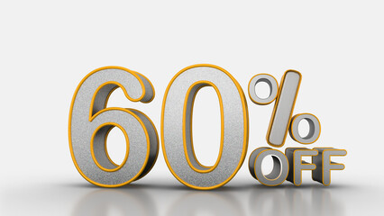 60 percent Off on white background, 3d mega sale 60% offer