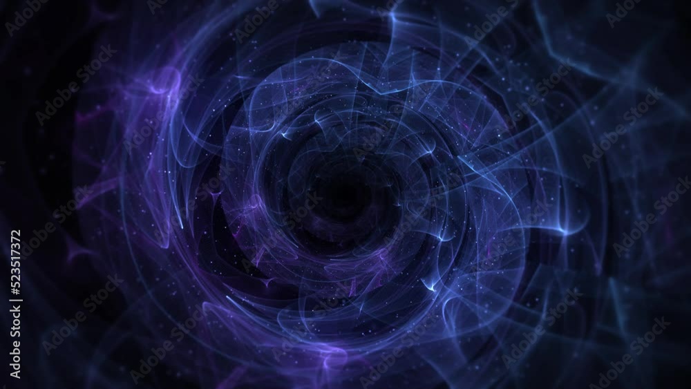Sticker animation of an abstract space tunnel. infinite zoom
