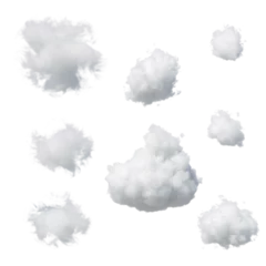 3D-Render, abstrakte Wolken und Cumulus-Clipart isoliert auf transparentem Hintergrund, Himmelselemente © NeoLeo