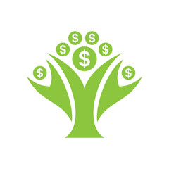 money tree logo, flat color