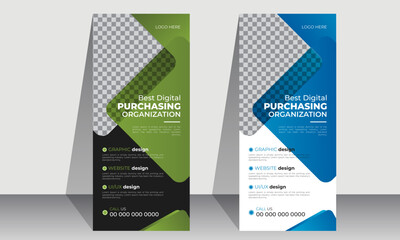 Business Roll up banner stand template design, Corporate stand roll up banner layout, promotional banner, pull up banner.