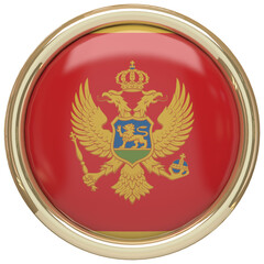 Badge with the flag of Montenegro isolated on transparent background